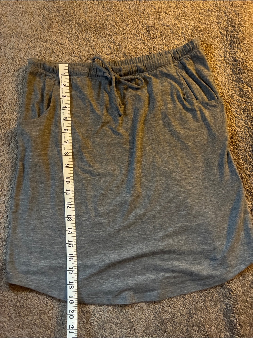 Casual Drawstring Jersey Skirt - Gray - Picture 4 of 6